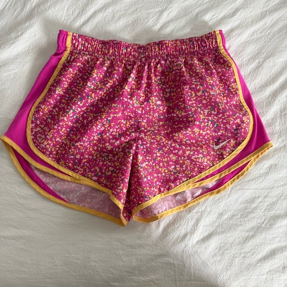 Nike Pink Floral Athletic Shorts - Picture 1 of 4